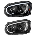 2004-2005 Subaru Impreza WRX/STI Outback Projector Headlights w/ LED Bar (Matte Black Housing/Clear Lens)