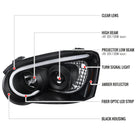 2004-2005 Subaru Impreza WRX/STI Outback Projector Headlights w/ LED Bar (Matte Black Housing/Clear Lens)