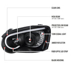 2004-2005 Subaru Impreza WRX/STI Outback Projector Headlights w/ LED Bar (Matte Black Housing/Clear Lens)