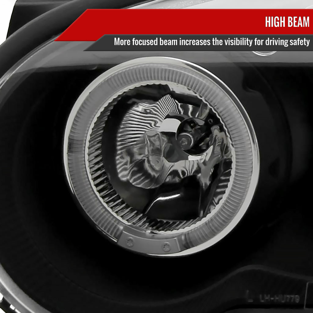 2004-2005 Subaru Impreza WRX STI Outback Dual Halo Projector Headlights (Matte Black Housing/Clear Lens)