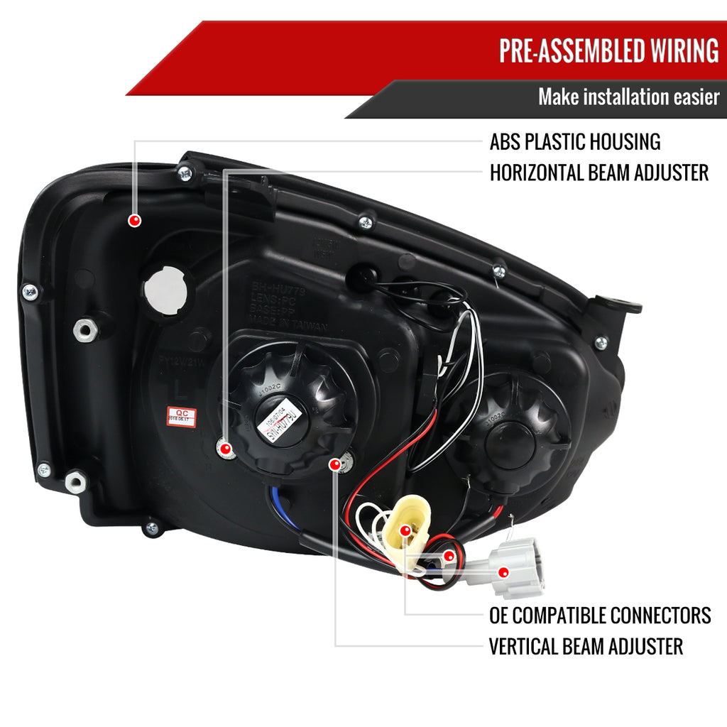 2004-2005 Subaru Impreza WRX STI Outback Dual Halo Projector Headlights (Matte Black Housing/Clear Lens)