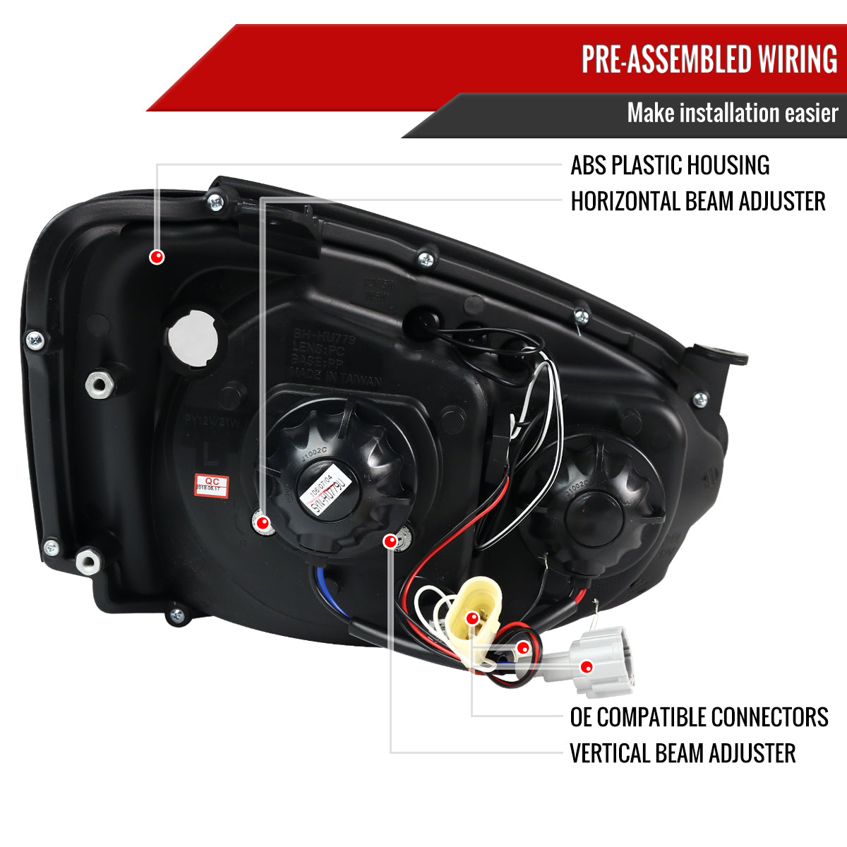 2004-2005 Subaru Impreza WRX STI Outback Dual Halo Projector Headlights (Matte Black Housing/Clear Lens)