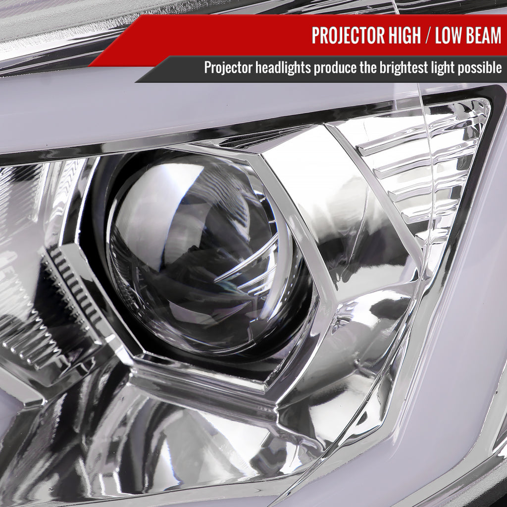 2006-2007 Subaru Impreza WRX STI LED Bar Sequential Turn Signal Projector Headlights (Chrome Housing/Clear Lens)