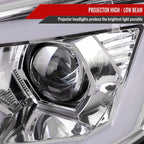 2006-2007 Subaru Impreza WRX STI LED Bar Sequential Turn Signal Projector Headlights (Chrome Housing/Clear Lens)