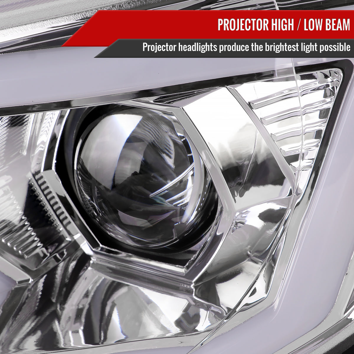 2006-2007 Subaru Impreza WRX STI LED Bar Sequential Turn Signal Projector Headlights (Chrome Housing/Clear Lens)
