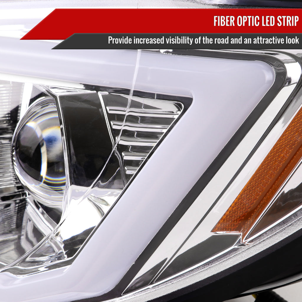 2006-2007 Subaru Impreza WRX STI LED Bar Sequential Turn Signal Projector Headlights (Chrome Housing/Clear Lens)