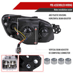 2006-2007 Subaru Impreza WRX STI LED Bar Sequential Turn Signal Projector Headlights (Chrome Housing/Clear Lens)
