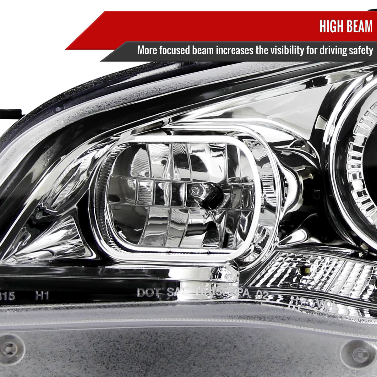2006-2007 Subaru Impreza WRX/STI Projector Headlights w/ LED Light Strip (Chrome Housing/Clear Lens)