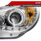 2006-2007 Subaru Impreza WRX/STI Projector Headlights w/ LED Light Strip (Chrome Housing/Clear Lens)