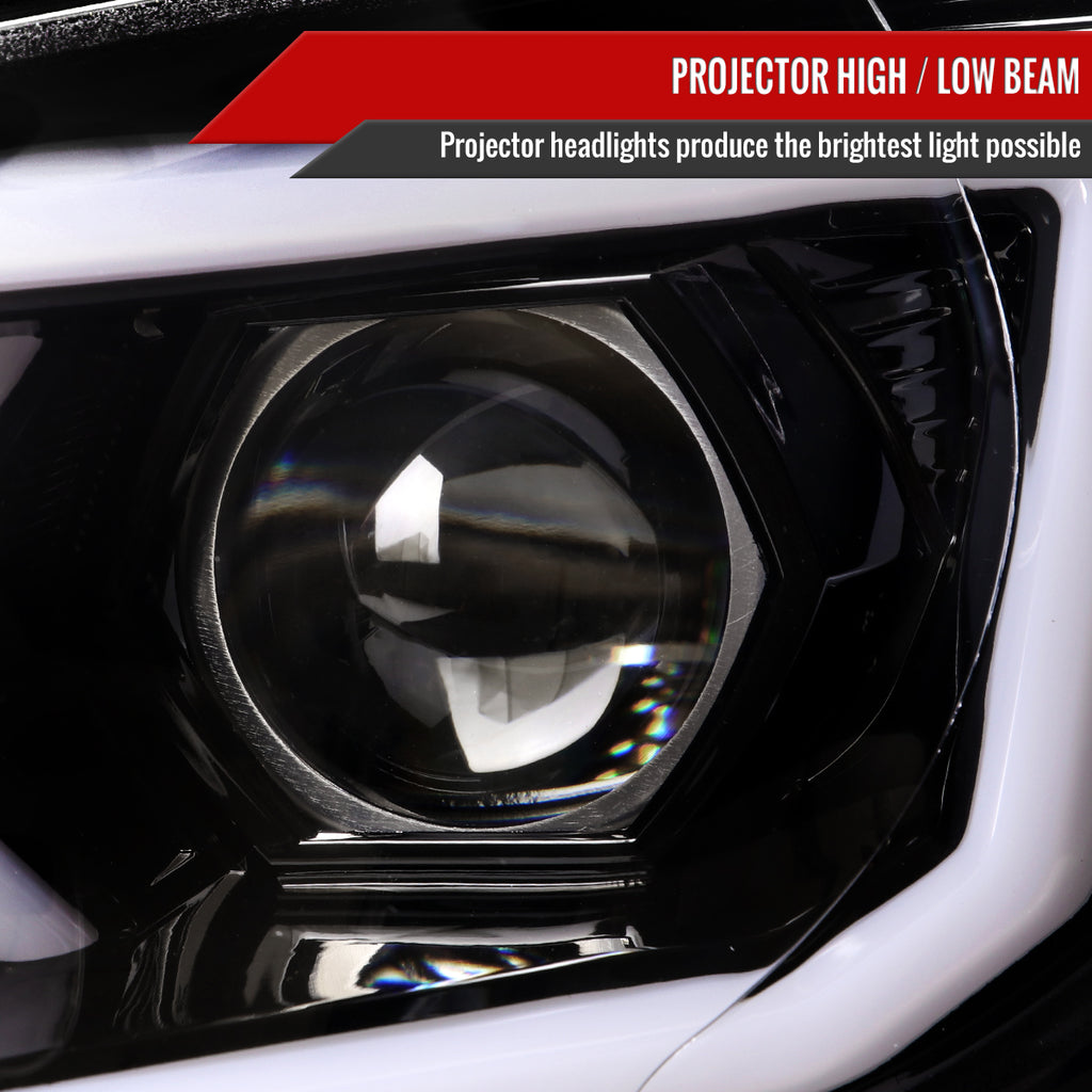 2006-2007 Subaru Impreza WRX STI LED Bar Sequential Turn Signal Projector Headlights (Glossy Black Housing/Clear Lens)