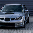 2006-2007 Subaru Impreza WRX STI LED Bar Sequential Turn Signal Projector Headlights (Glossy Black Housing/Clear Lens)