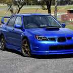 2006-2007 Subaru Impreza WRX STI LED Bar Sequential Turn Signal Projector Headlights (Glossy Black Housing/Clear Lens)