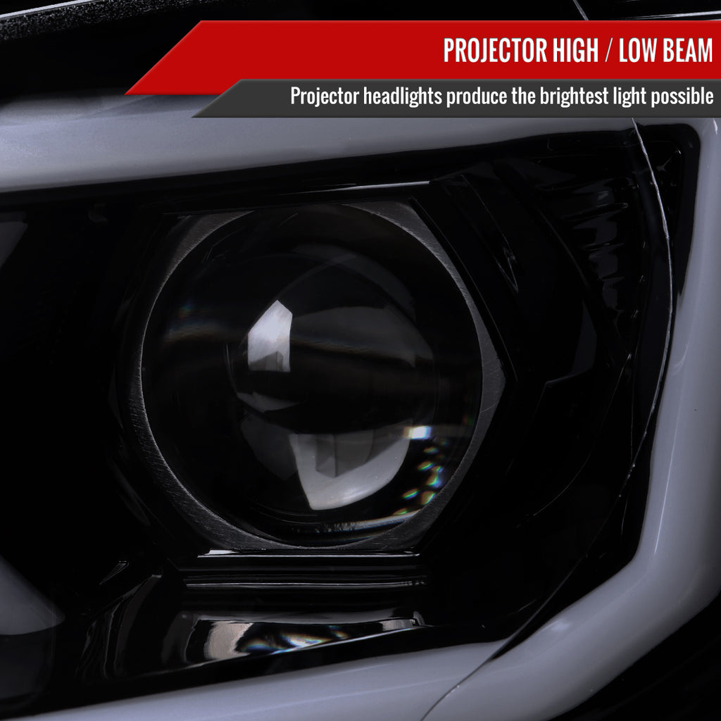 2006-2007 Subaru Impreza WRX STI LED Bar Sequential Turn Signal Projector Headlights (Glossy Black Housing/Smoke Lens)
