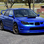 2006-2007 Subaru Impreza WRX STI LED Bar Sequential Turn Signal Projector Headlights (Glossy Black Housing/Smoke Lens)
