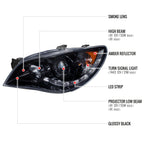 2006-2007 Subaru Impreza WRX/STI Projector Headlights w/ LED Light Strip (Glossy Black Housing/Smoke Lens)