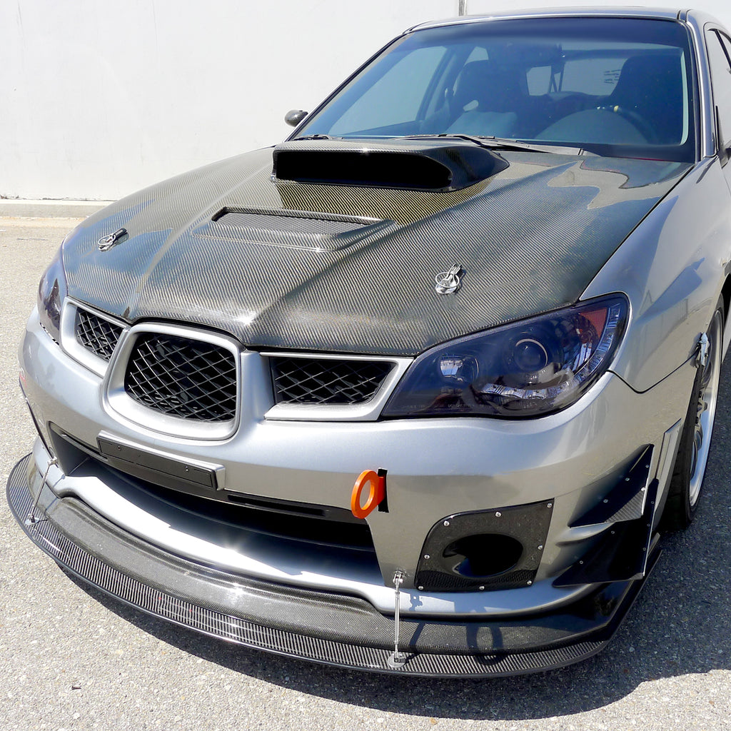 2006-2007 Subaru Impreza WRX/STI Projector Headlights w/ LED Light Strip (Glossy Black Housing/Smoke Lens)