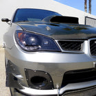 2006-2007 Subaru Impreza WRX/STI Projector Headlights w/ LED Light Strip (Glossy Black Housing/Smoke Lens)