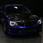2006-2007 Subaru Impreza WRX STI LED Bar Sequential Turn Signal Projector Headlights (Matte Black Housing/Clear Lens)