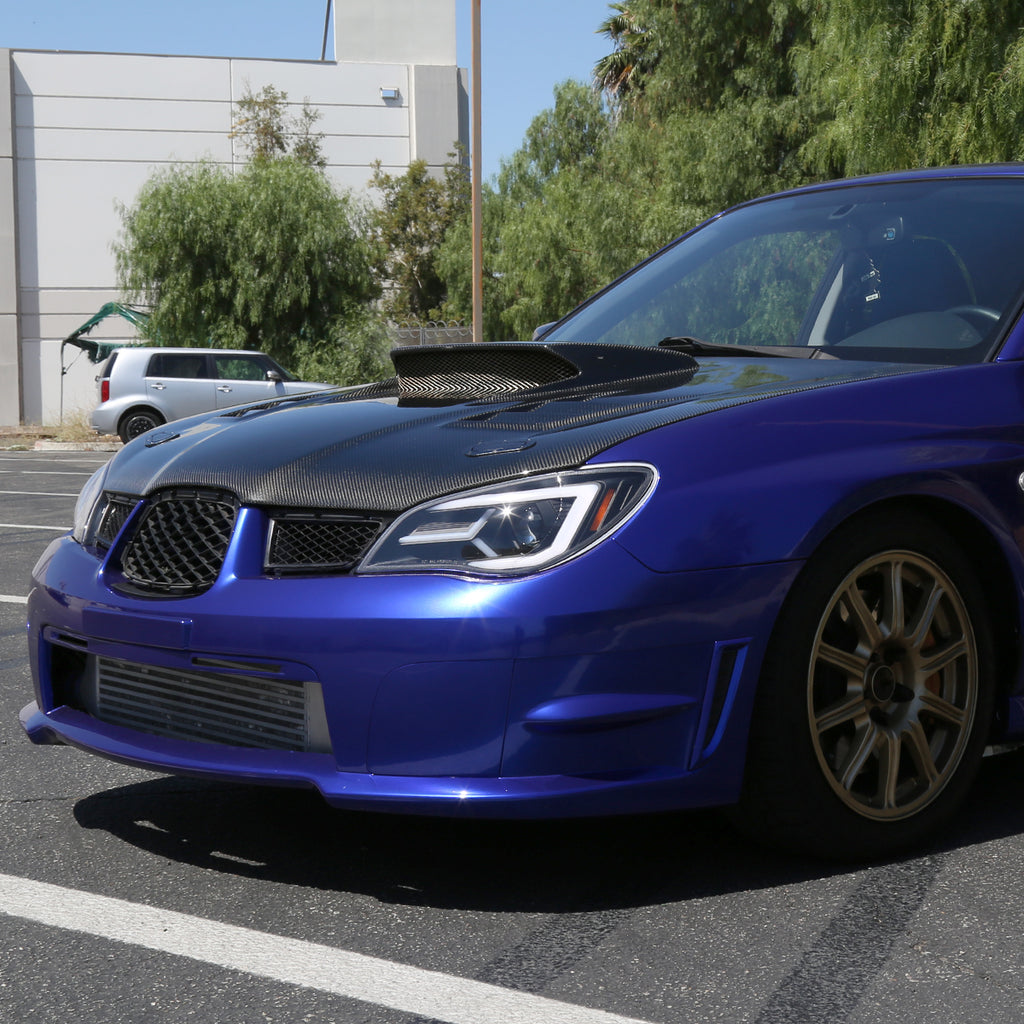 2006-2007 Subaru Impreza WRX STI LED Bar Sequential Turn Signal Projector Headlights (Matte Black Housing/Clear Lens)