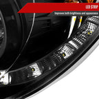 2006-2007 Subaru Impreza WRX/STI Projector Headlights w/ LED Light Strip (Matte Black Housing/Clear Lens)