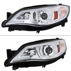 2008-2014 Subaru Impreza WRX/ 2008-2011 Outback Sport LED Bar Projector Headlights (Chrome Housing/Clear Lens)