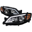 2008-2014 Subaru Impreza WRX/ 2008-2011 Outback Sport LED Bar Projector Headlights (Matte Black Housing/Clear Lens)
