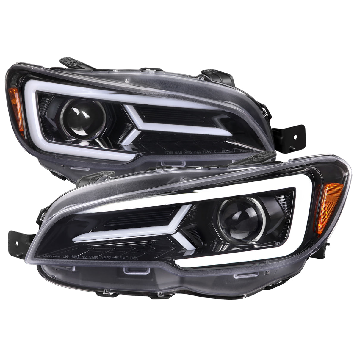 2015-2021 Subaru Impreza WRX STI LED Bar Sequential Turn Signal (Glossy Black Housing/Clear Lens)