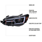2015-2021 Subaru Impreza WRX STI LED Bar Sequential Turn Signal (Glossy Black Housing/Smoke Lens)
