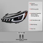 2015-2021 Subaru Impreza WRX STI Projector Headlights Sequential LED Switchback DRL (Black Housing / Clear Lens)