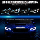 2015-2021 Subaru Impreza WRX STI Projector Headlights Sequential LED Switchback DRL (Black Housing / Smoked Lens)