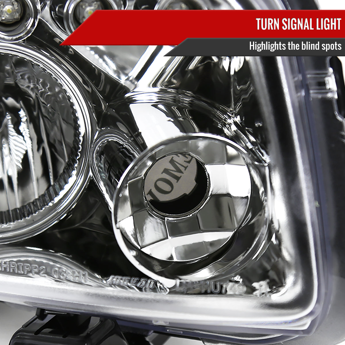2008-2010 Scion xB Single Halo Projector Headlights (Chrome Housing/Clear Lens)