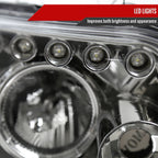 2008-2010 Scion xB Single Halo Projector Headlights (Chrome Housing/Clear Lens)