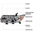 2008-2010 Scion xB Single Halo Projector Headlights (Chrome Housing/Clear Lens)