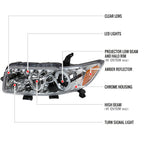 2008-2010 Scion xB Single Halo Projector Headlights (Chrome Housing/Clear Lens)