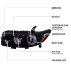 2008-2010 Scion xB Single Halo Projector Headlights (Glossy Black Housing/Smoke Lens)