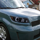 2008-2010 Scion xB Single Halo Projector Headlights (Glossy Black Housing/Smoke Lens)