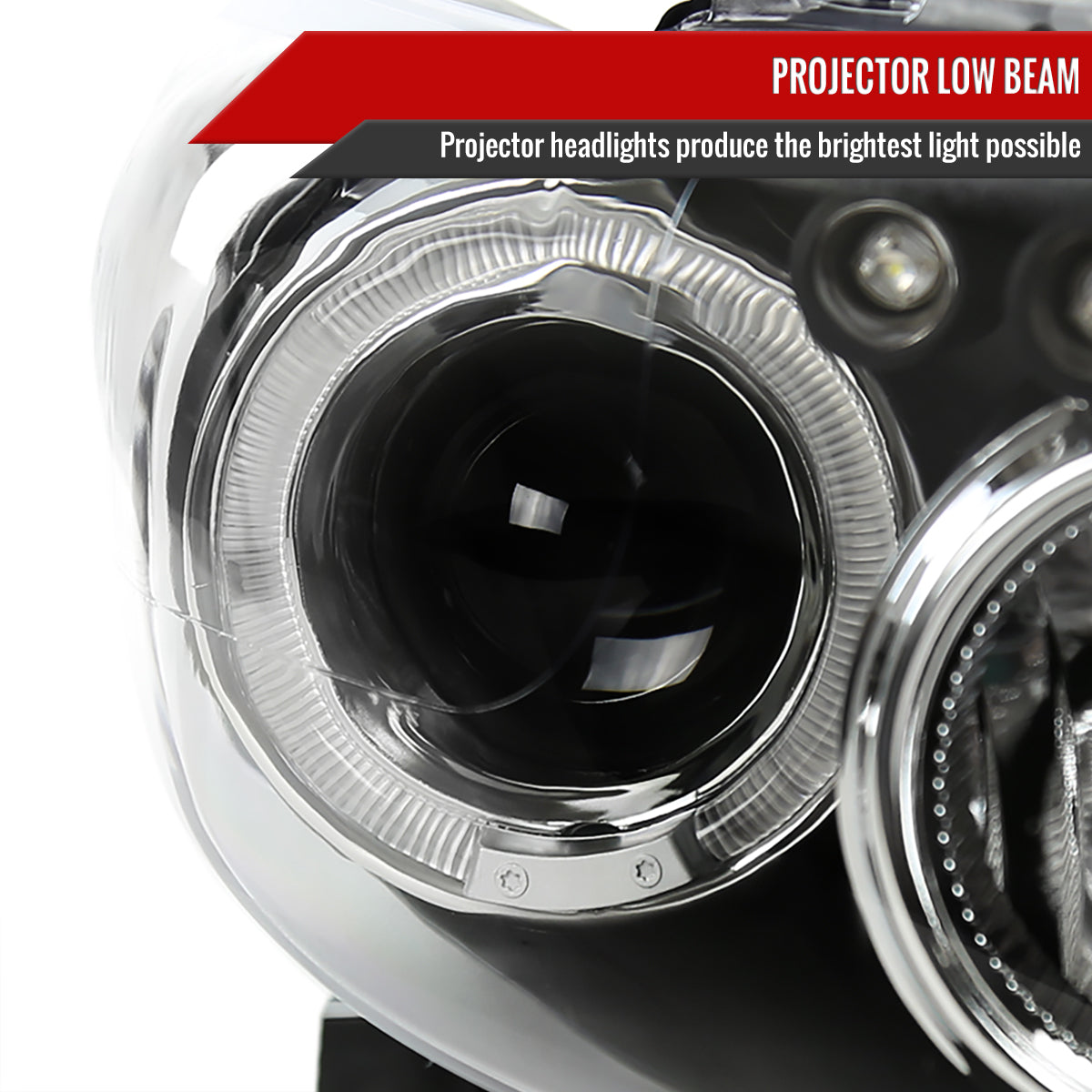 2008-2010 Scion xB Single Halo Projector Headlights (Matte Black Housing/Clear Lens)