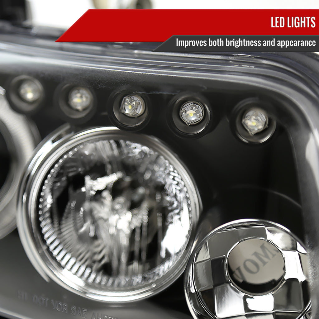 2008-2010 Scion xB Single Halo Projector Headlights (Matte Black Housing/Clear Lens)