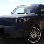 2008-2010 Scion xB Single Halo Projector Headlights (Matte Black Housing/Clear Lens)