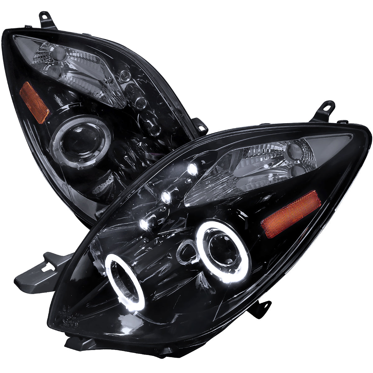 2006-2008 Toyota Yaris Dual Halo Projector Headlights (Glossy Black Housing/Smoke Lens)