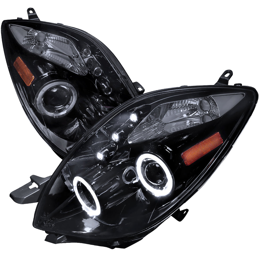 2006-2008 Toyota Yaris Dual Halo Projector Headlights (Glossy Black Housing/Smoke Lens)