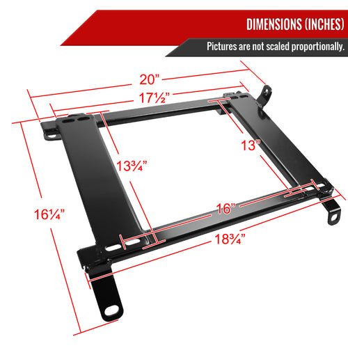 1989-1998 Nissan 240SX S13 S14 Tensile Steel Racing Seat Mounting Brackets - 2PCS