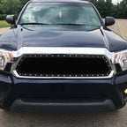 2012-2015 Toyota Tacoma Rivet Style Black Stainless Steel Mesh Grille Insert