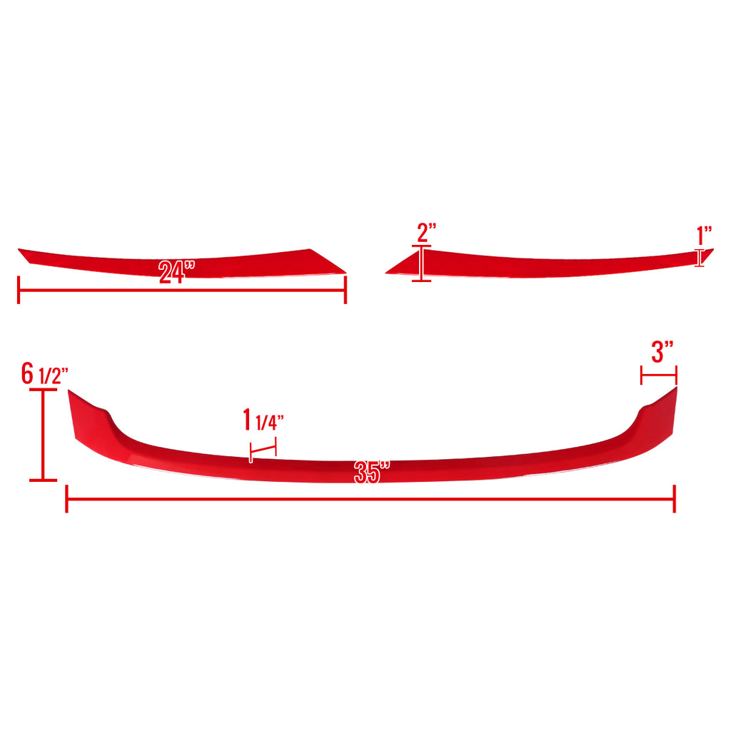 2016-2018 Honda Civic FK8 Red ABS Grille Trim Covers