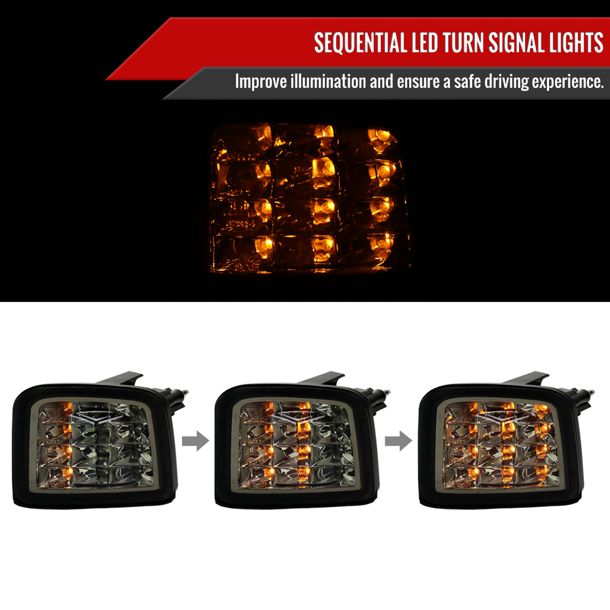 2015-2021 Subaru WRX / 2015-2017 WRX STI Sequential Front Bumper LED Turn Signal Lights (Chrome Housing/Smoke Lens)