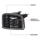 2015-2021 Subaru WRX / 2015-2017 WRX STI Sequential Front Bumper LED Turn Signal Lights (Matte Black Housing/Clear Lens)