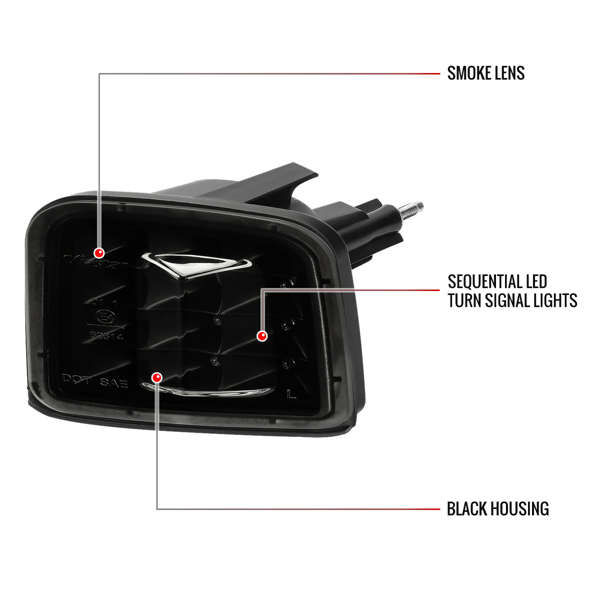 2015-2021 Subaru WRX / 2015-2017 WRX STI Sequential Front Bumper LED Turn Signal Lights (Matte Black Housing/Smoke Lens)
