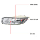 2003-2004 Toyota Corolla H3 Fog Lights Kit w/ Switch & Wiring Harness (Chrome Housing/Clear Lens)