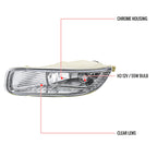 2003-2004 Toyota Corolla H3 Fog Lights Kit w/ Switch & Wiring Harness (Chrome Housing/Clear Lens)