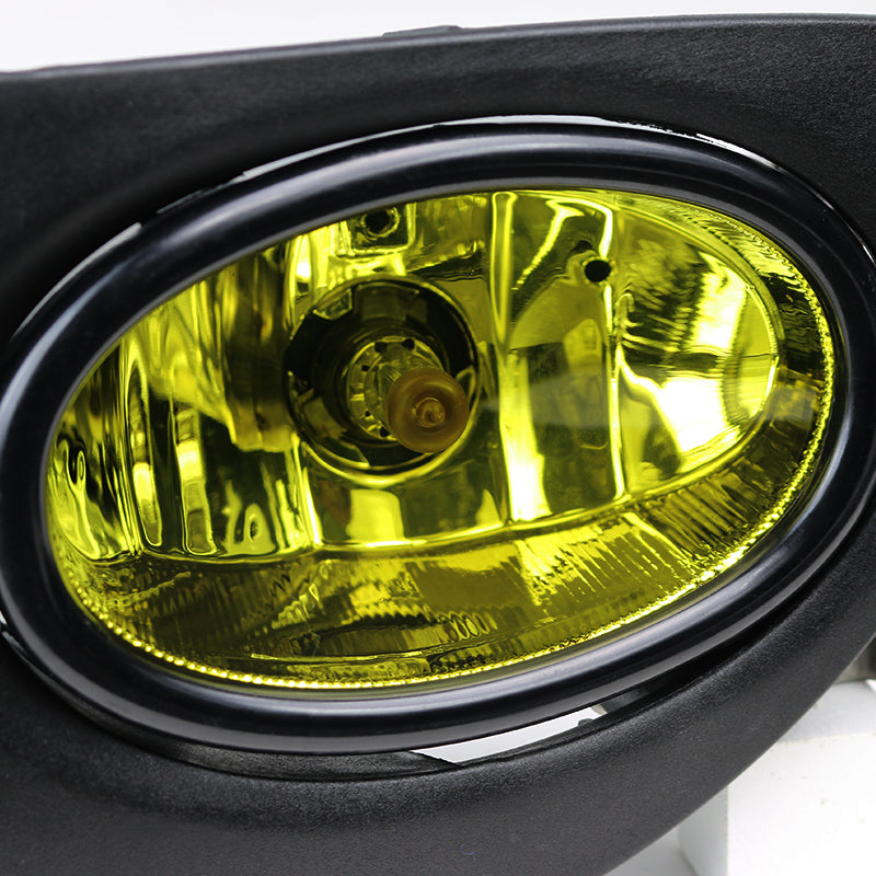 2002-2005 Honda Civic Si Hatchback Ep3 H11 Fog Lights Kit (Chrome Housing/Yellow Lens)